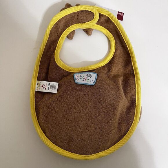Disney Store Baby Einstein Monkey Baby Bib Terry Cloth Makes Noise NWT - Picture 8 of 10